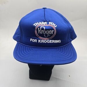Vintage 90s Kroger Hat Snapback Baseball Cap Puffy OS Thank You For Krogering